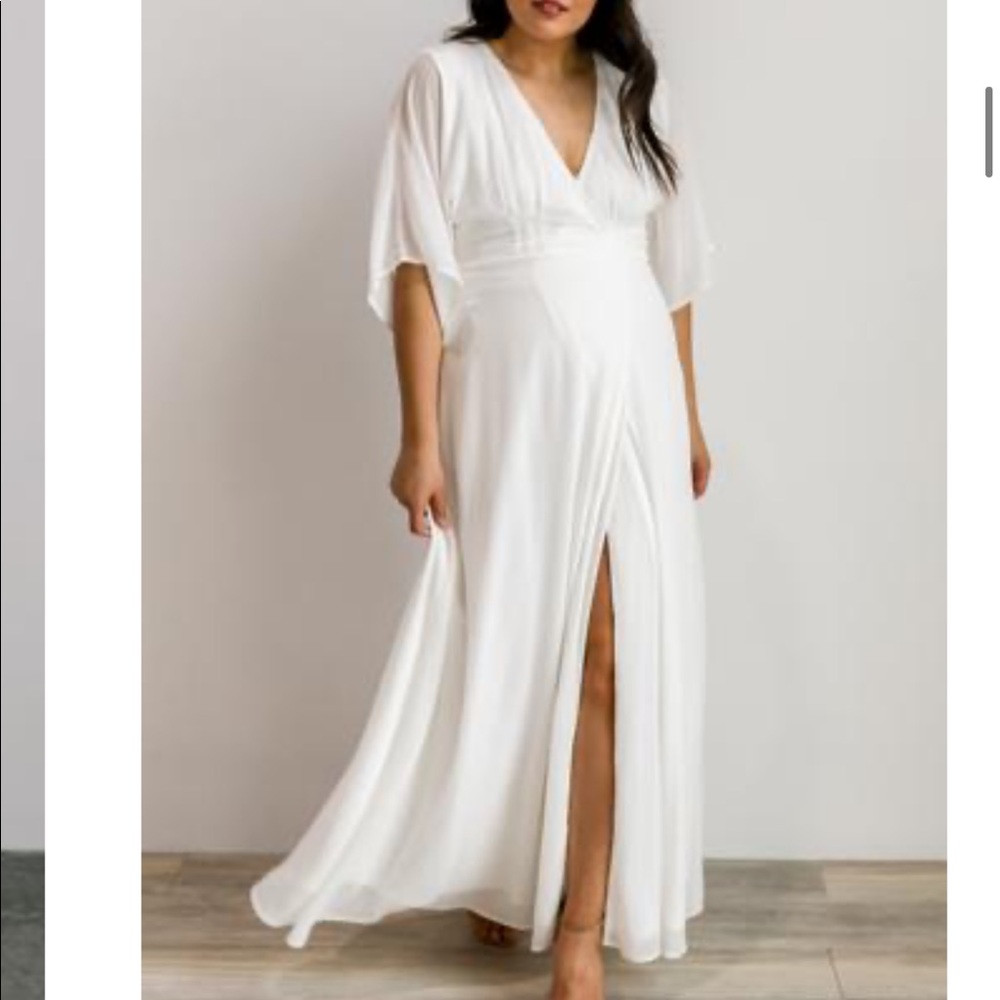 brand new! flowey white wrap dress